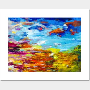 SUNSHINE, Morning,Abstract Landscape Posters and Art